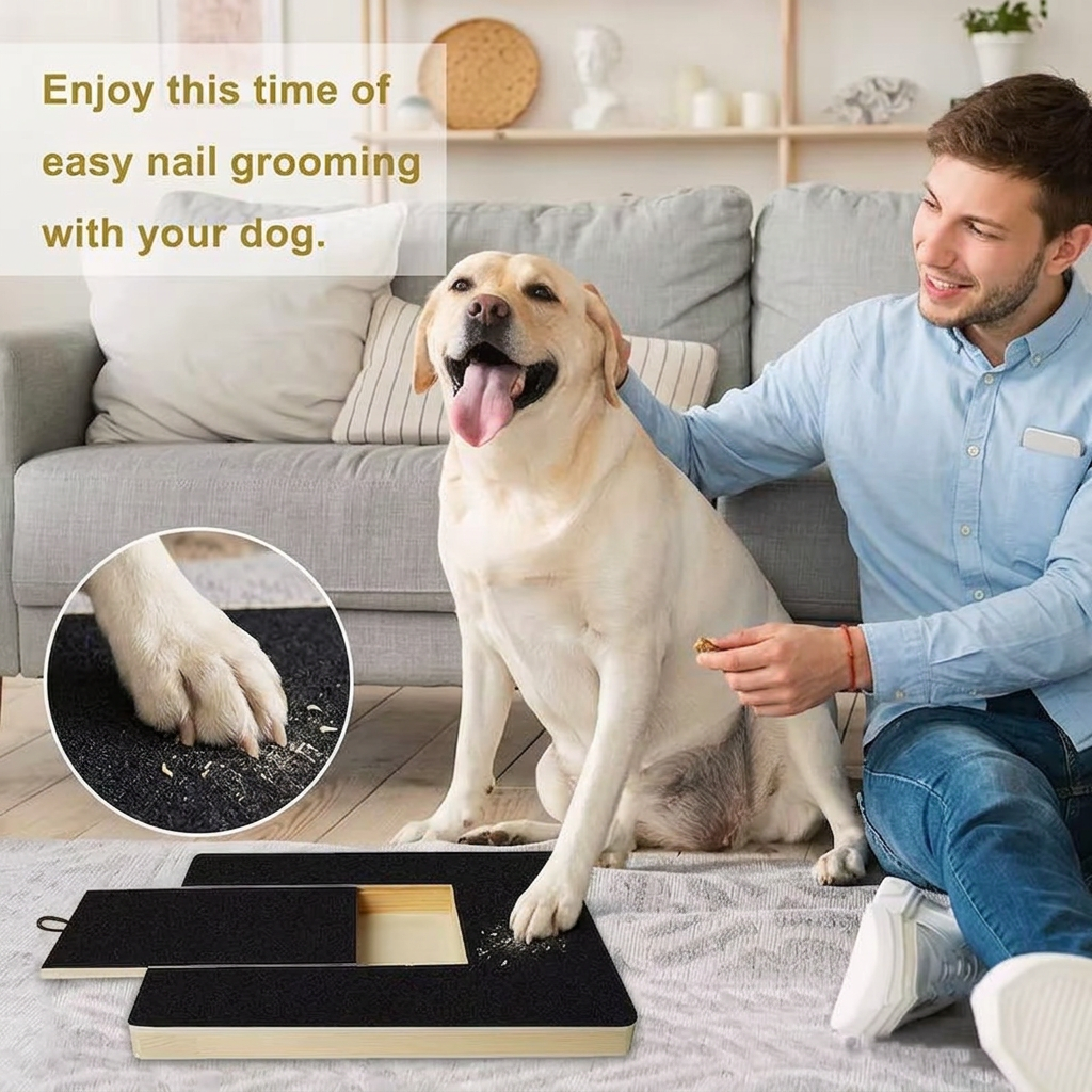 Wooden Dog Nail File Scratch Board with Treat Compartment